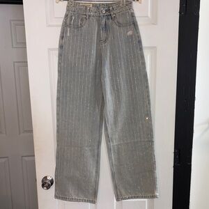 Umi Women's wide leg jeans with rhinestones